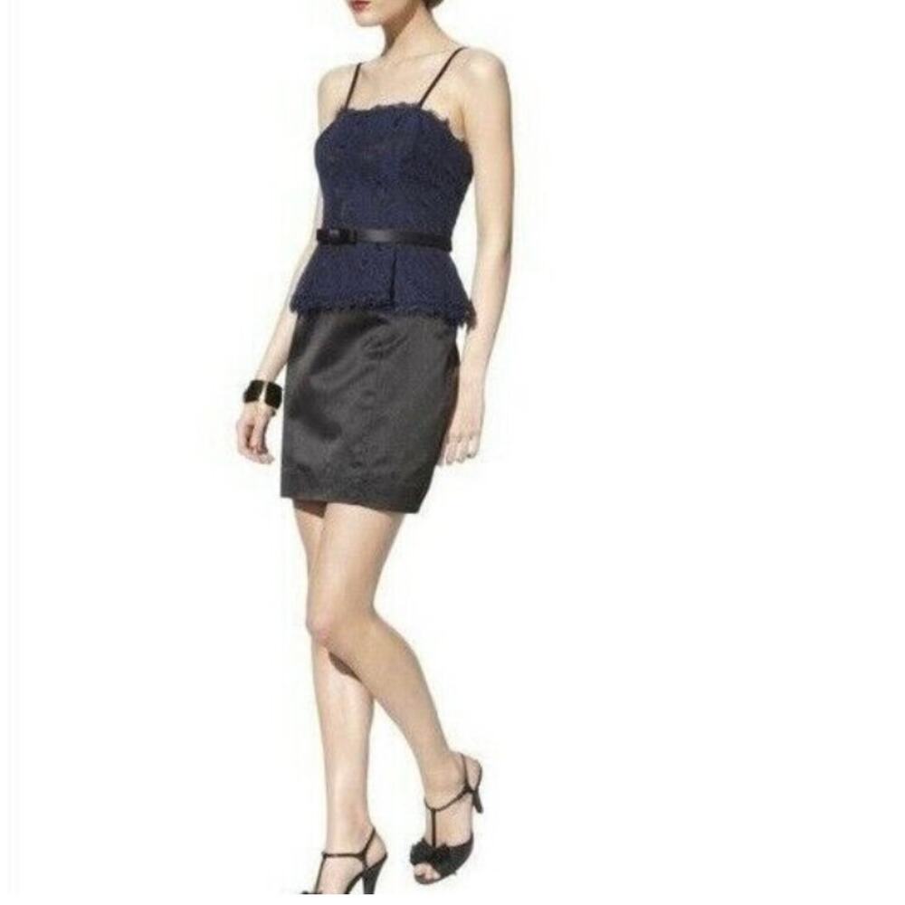 Kate Young for Target Women's Navy Blue Black Lace Peplum Dress Size 8 Cocktail